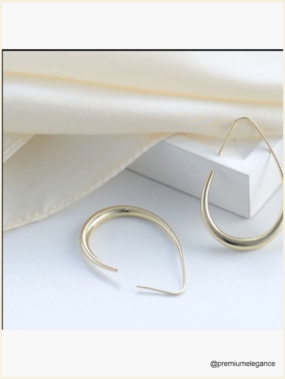 Large Teardrop Hoop Earrings - Lightweight 14k Gold Plated Hypoallergenic - Picture 7 of 7